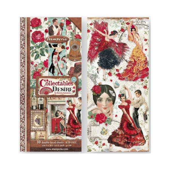 Kétoldalas papír, 15x30,5 cm, 10 db/cs, Desire