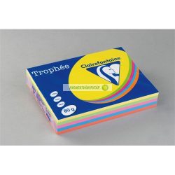   Másolópapír, színes, A/4, 80 g, 5x100 lap, Clairefontaine Trophée, intenzív szín