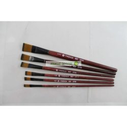   Ecset készlet, lapos 6 részes barna nyelű, méret: 1, 3, 5, 7, 9, 11