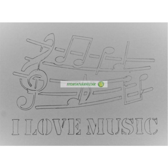 Stencil, 14,5 X 19,5 cm - Love music 1 S29