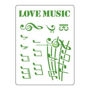 Stencil, 14,5 X 19,5 cm - Love music 2 S30