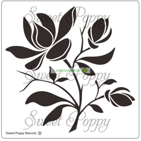 Fém stencil 12,5 x 12,5 cm, Magnolia (SP1-260)
