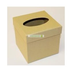 Négyzetes papír zsebkendő tartó 12,7x12,7x12 cm