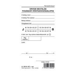 A.3510-167 Fogászati beutaló szabadlap 84x148 mm