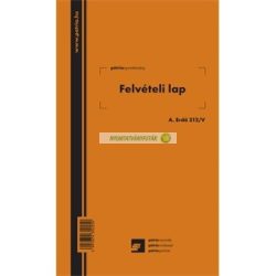   A.ERDŐ 212/V Felvételi lap erdőgazdálkodási 50x2 lapos tömb
