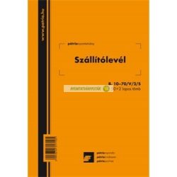   B.10-70/V/2/S Szállítólevél 50x2 lapos A/5-ös álló tömb