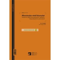   B.11-46/V Állománybavételi bizonylat műszaki és egyéb berendezésekről 25x4 lapos tömb A/4 álló