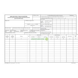   B.11-64 Beruházások tárgyi eszközök egyedi nyilvántartó lapja A/4 fekvő