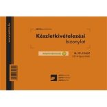 B.12-114/V Készlet (Anyag/eszköz) kivételezési bizonylat 8 tételes 25x4 lapos tömb A/5 fekvő