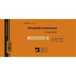   B.12-115/V Készletkivételezési bizonylat 2 tételes 25x4 lapos tömb 203x102 mm