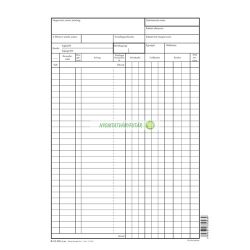   B.12-152 Raktári nyilvántartó lap (fejlap) nagy A/4 álló