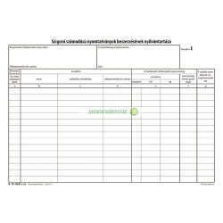   B.15-46/B Szigorú számadású nyomtatványok beszerzésének nyilvántartása 25 lapos tömb A/4 fekvő