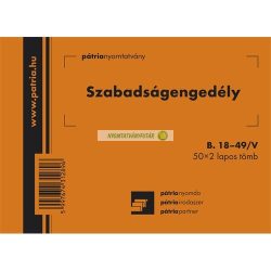 B.18-49/V Szabadságengedély 50x2 lapos tömb A/6 fekvő