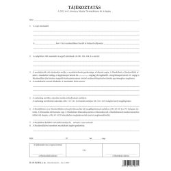B.18-52/2012 Tájékoztatás (munkaszerződéshez)