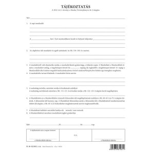 B.18-52/2012 Tájékoztatás (munkaszerződéshez)