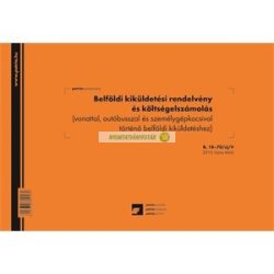   B.18-70/UJ/V Belföldi kiküldetési rendelvény és költségelszámolás 25x2 lapos tömb A/4 fekvő
