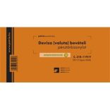 C.318-119/V Deviza (valuta) bevételi pénztárbizonylat 50x3 lapos tömb 203x102 mm