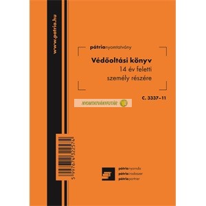 C.3337-11 Védőoltási könyv 14 év feletti személy részére 8 lapos füzet