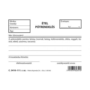 C.3410-111 Étel pótrendelés 100 lapos tömb 105x70 mm