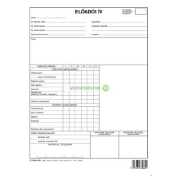 C.5230-182 Előadói ív szabadlap A/4 négyoldalas