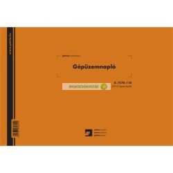 D.7570-110 Gépüzemnapló 25x3 lapos tömb A/4 fekvő
