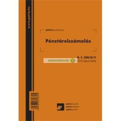   D.F.200/D/V Pénztárelszámolás 25x2+2 lapos tömb A/5 álló