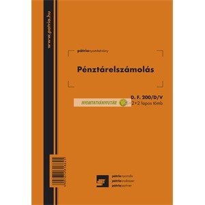 D.F.200/D/V Pénztárelszámolás 25x2+2 lapos tömb A/5 álló