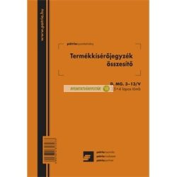   D.MG.3-13/V Termékkísérő jegyzék összesítő 25x4 lapos tömb A/5 álló