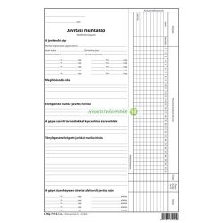 D.MG.7-012 Javítási munkalap 100 lapos tömb A/4 álló