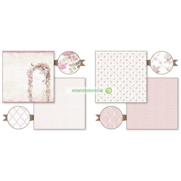 Kétoldalas papír, 30,5 x 30,5 cm 6 db/cs - Esküvő