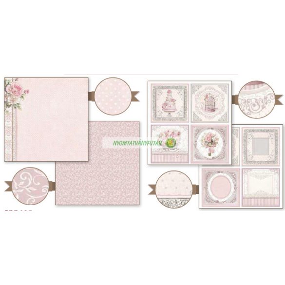 Kétoldalas papír, 30,5 x 30,5 cm 6 db/cs - Esküvő