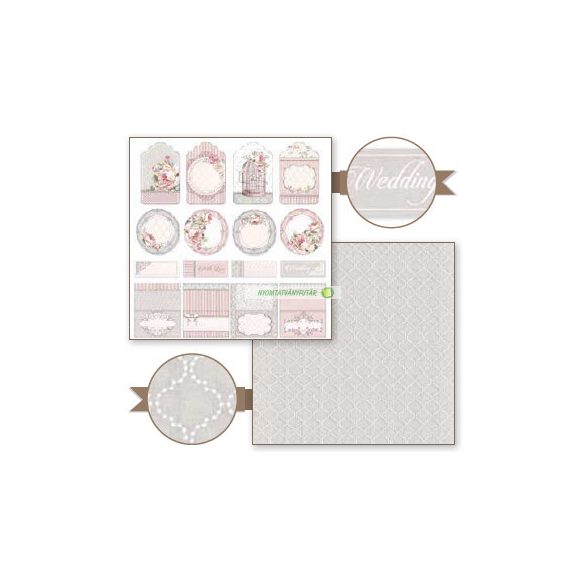 Kétoldalas papír, 30,5 x 30,5 cm 6 db/cs - Esküvő
