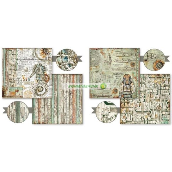 Kétoldalas papír, 30,5 x 30,5 cm 10 db/cs - Sea World