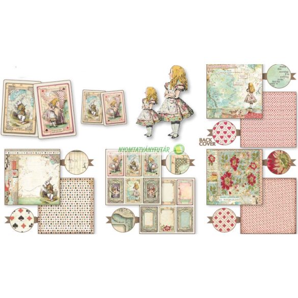 Kétoldalas papír, 20,3x20,3 cm 10 db/cs - Alice