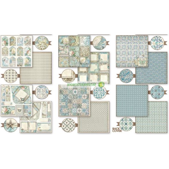 Kétoldalas papír, 20,3x20,3 cm 10 db/cs - Atulejos de sueno