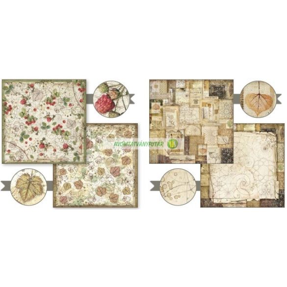 Kétoldalas papír, 20,3 x 20,3 cm 10 db/cs - Erdő