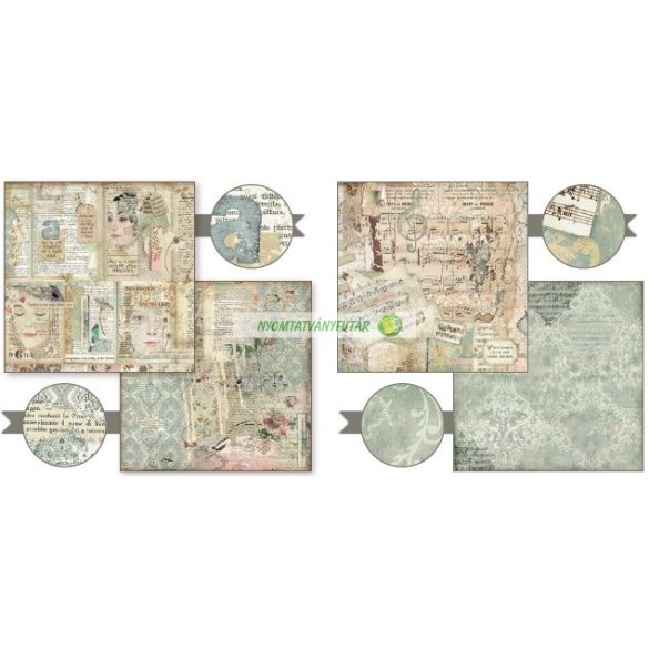 Kétoldalas papír, 20,3 x 20,3 cm 10 db/cs - Képzelet