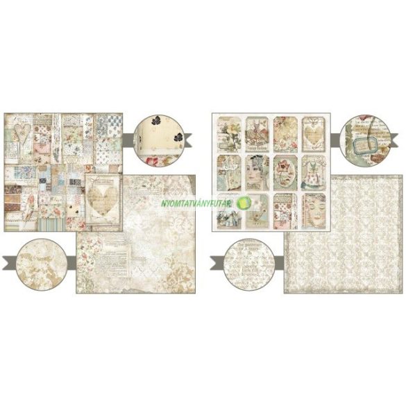 Kétoldalas papír, 20,3 x 20,3 cm 10 db/cs - Képzelet