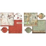 Kétoldalas papír, 20,3 x 20,3 cm 10 db/cs - Keleties kert