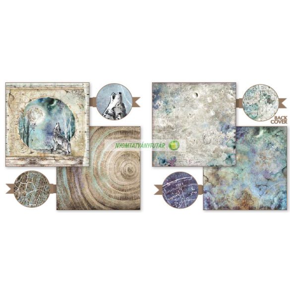 Kétoldalas papír, 20,3 x 20,3 cm 10 db/cs - Kozmosz