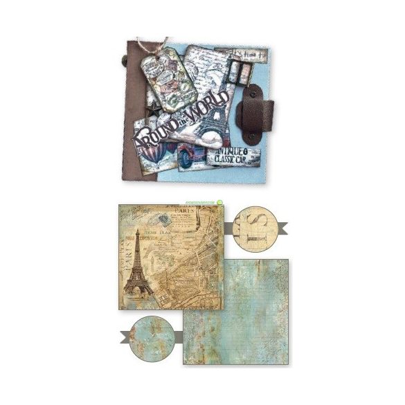 Kétoldalas papír, 20,3 x 20,3 cm 10 db/cs - A világ körül