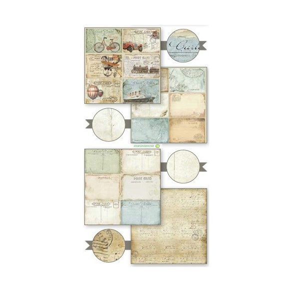 Kétoldalas papír, 20,3 x 20,3 cm 10 db/cs - A világ körül