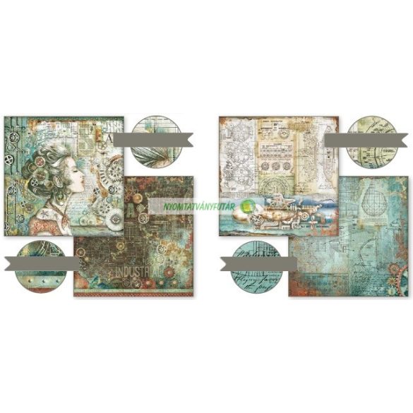 Kétoldalas papír, 20,3 x 20,3 cm 10 db/cs - Tengeri világ