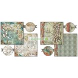 Kétoldalas papír, 20,3 x 20,3 cm 10 db/cs - Tengeri világ