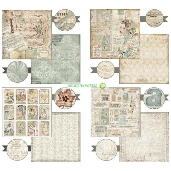 Kétoldalas papír, 30,5 x 30,5 cm 22 db/cs - Képzelet