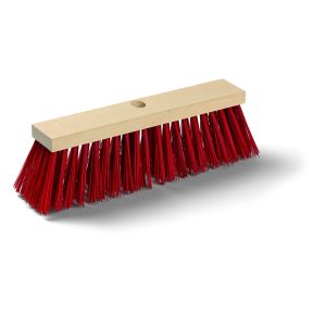Utcai seprű, hullámos piros Elaston szál, fa test, Sculler Eh'klar "Mopster W"