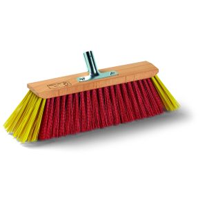 Utcai seprű, hullámos piros Elaston szál, fa test, Sculler Eh'klar "Mopster W"