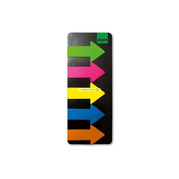 Jelölőcímke, műanyag, 5x25 lap, 25x45 mm, SIGEL "Nyilak"