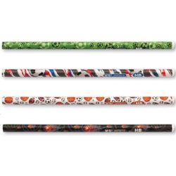   Grafitceruza, HB, mintás, háromszög test, M&G "Sports"