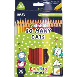   Színesceruza készlet, háromszög test, M&G "So Many Cats", 36 szín